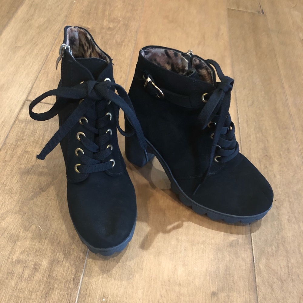 Black suede booties. Size EUR 38. US 8. Fits small